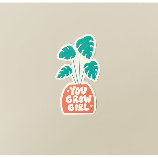 House Plant Shop Sticker 'You Grow Girl'